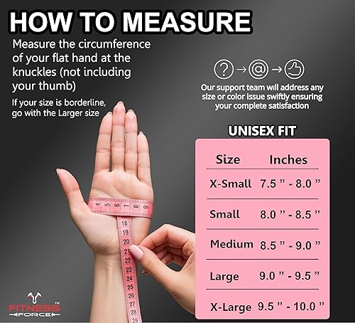 Miniatura 4 de FITNESS FORCE Workout Gloves for Men & Women Partial Weight Lifting Non-Slip Gym Gloves, Lifting Grip for Calluses Guard Fingerless Exercise Gloves