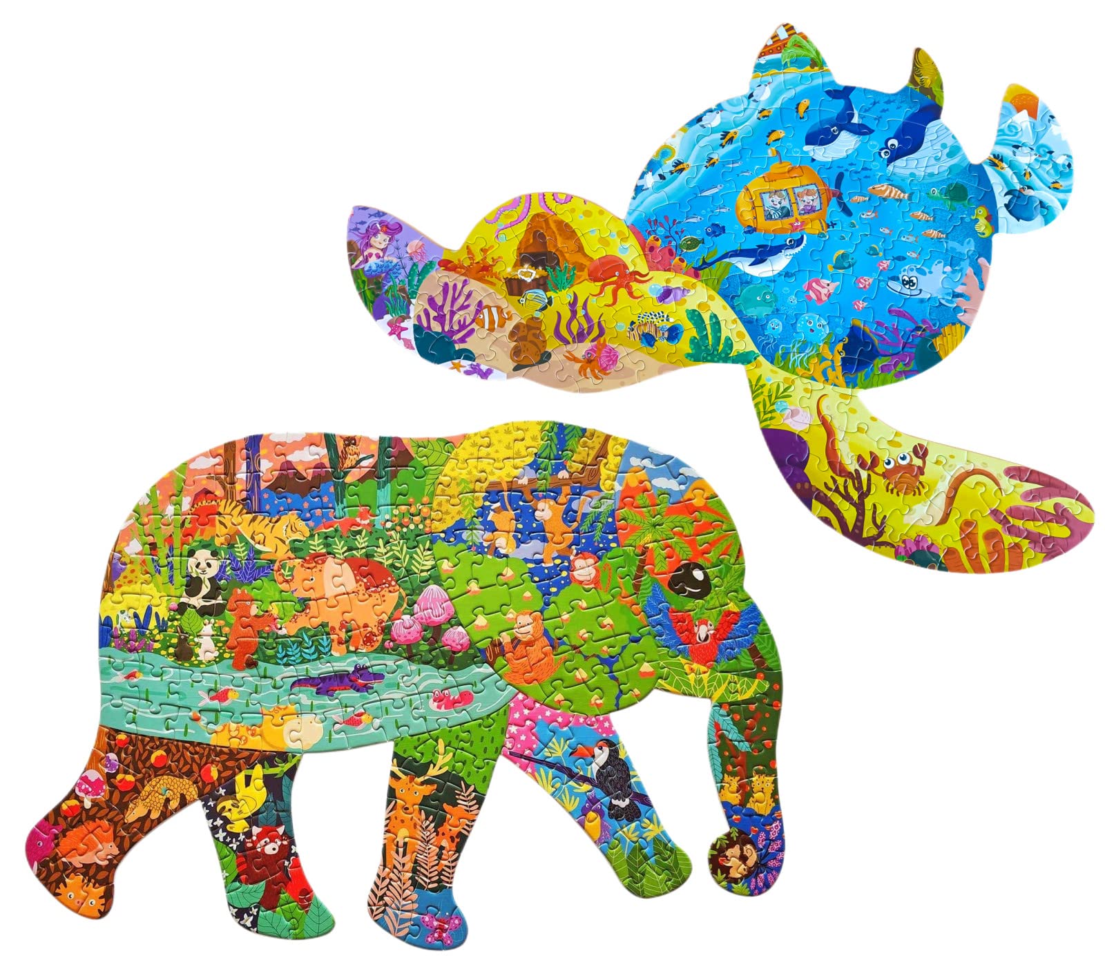 Amazon | GAYISIC パズル 子供用 8-10歳 カメ 136ピース 象 200ピース
