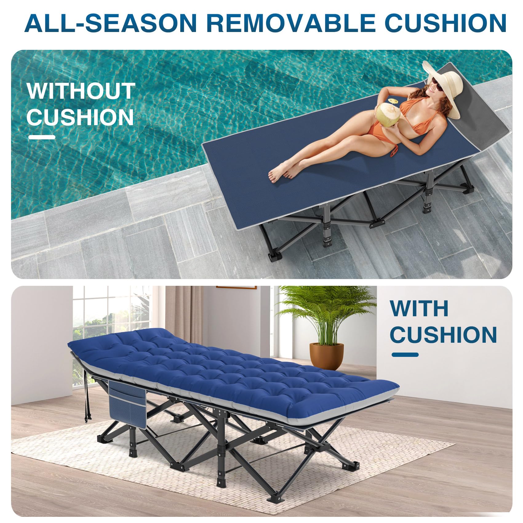 Xl Camping Cot NAIZEA Oversized Heavy Duty Outdoor Camping Cot Bed