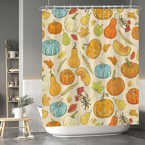 Miniatura 72 de Baocicco Juego de cortinas de ducha de fantasmas de Halloween, encantadores fantasmas de dibujos animados, divertidos trucos o tratos, cortinas de