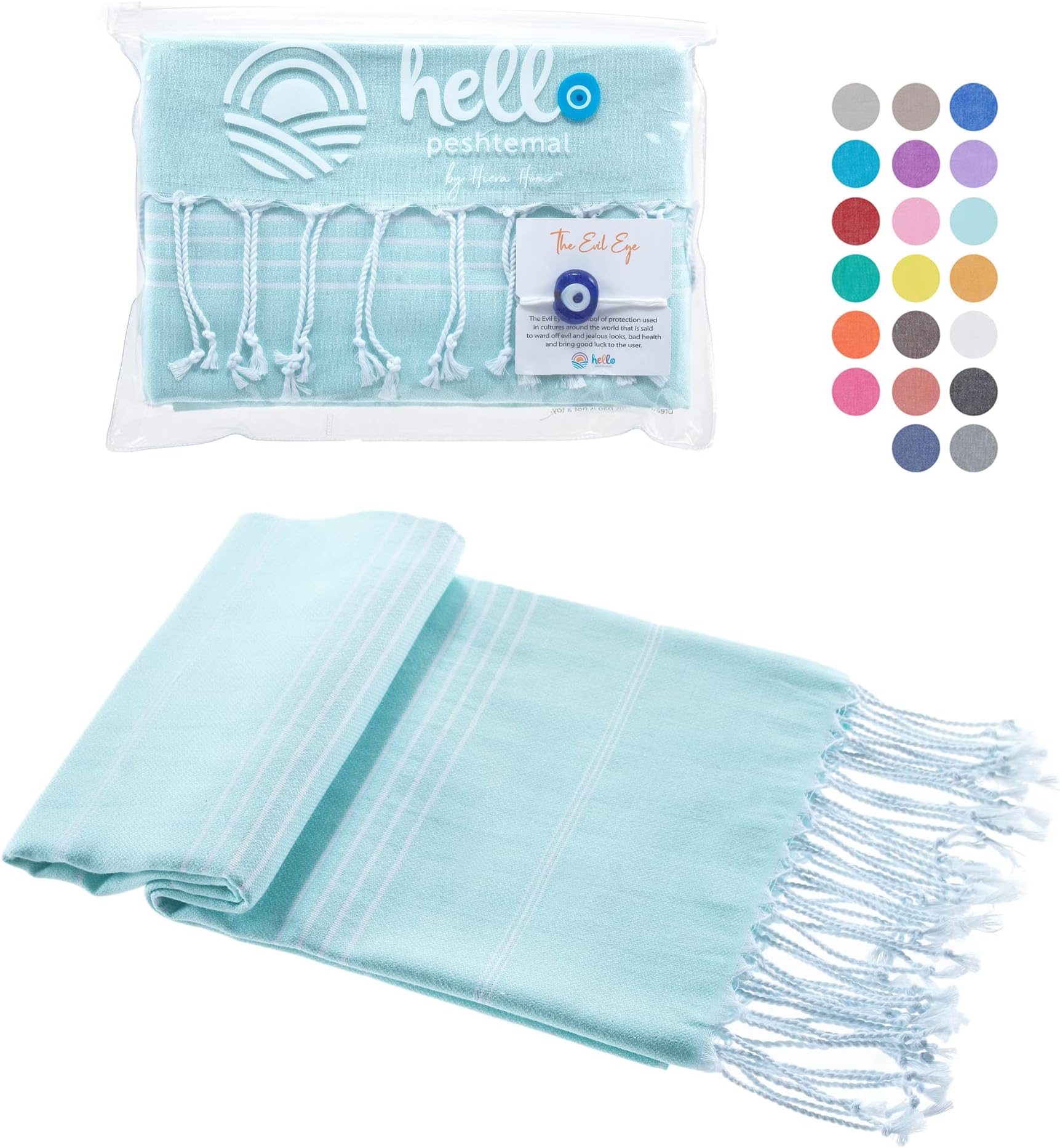 Hello Peshtemal Turkish Bath Towel Prewashed, Original Turkish Cotton Soft Peshtemal Towels, Size 39x71 Inches (Red)