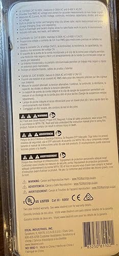 Miniatura 2 de IDEAL Industries Medidor de abrazadera de mandíbula dividida de 200 amperios 61-405