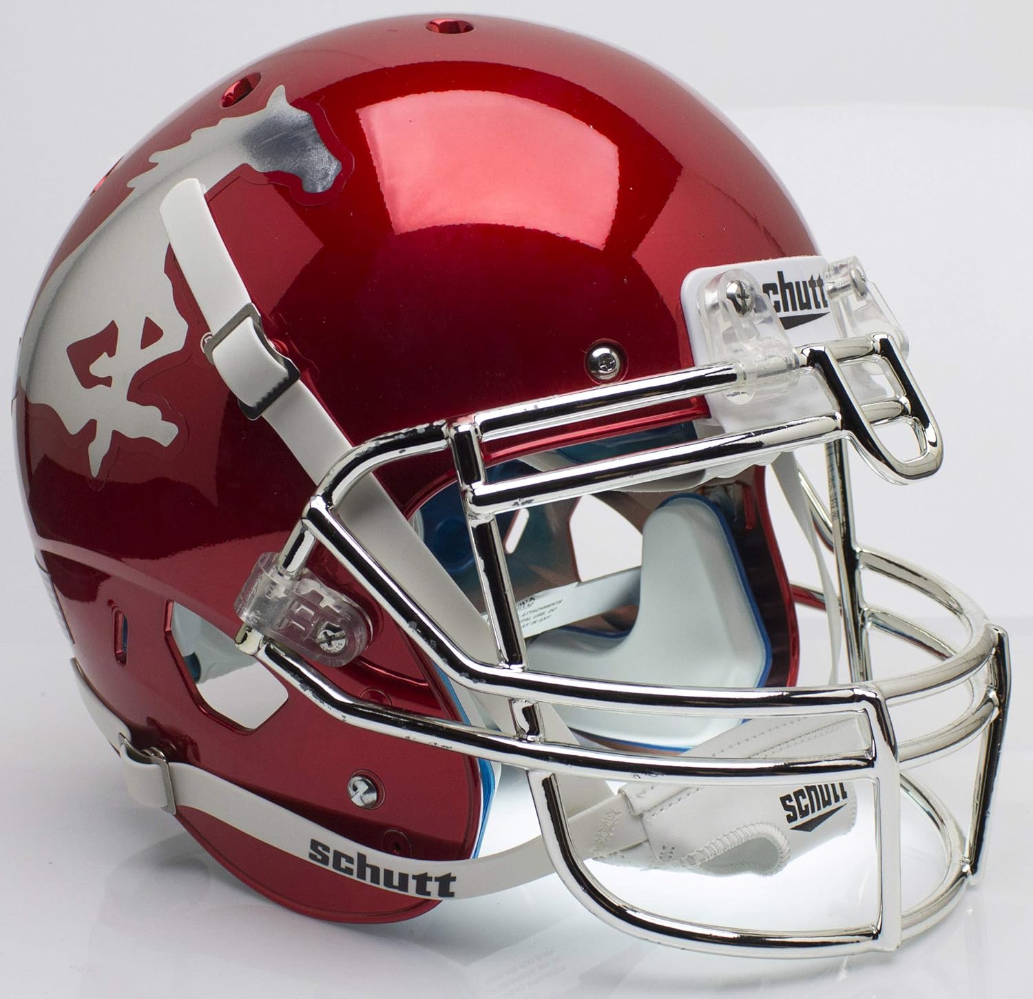 Schutt Sports NCAA Southern Methodist Mustangs Mini Authentic Football Helmet, Red Chrome Alt. 1 : Everything Else