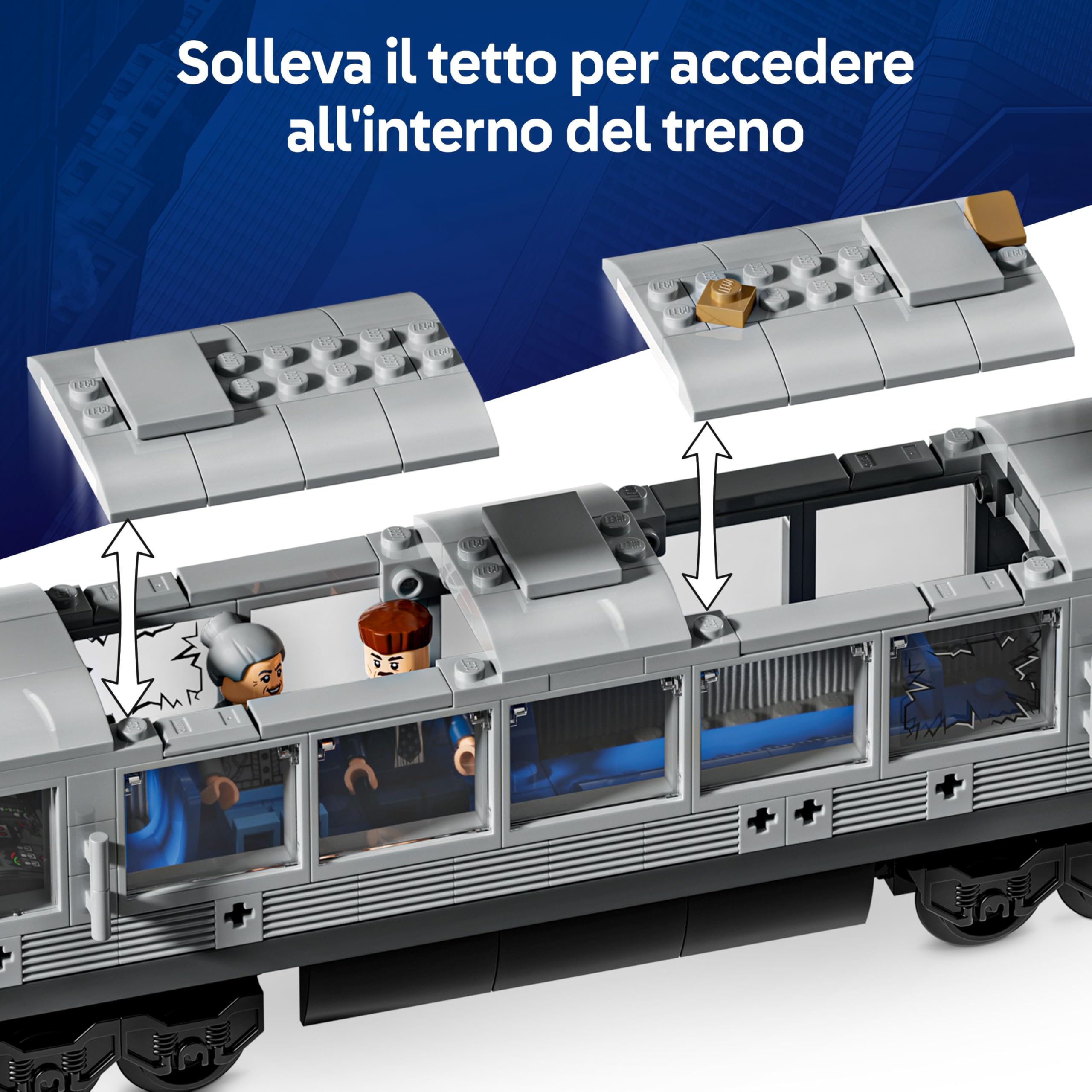 LEGO ǀ Marvel Spider-Man Contro Doc Ock: Duello sul Treno - Giocattolo da Esposizione con 4 Minifigure - Regalo da Collezione Da Supereroi per Bambini da 9 Anni in su Fan del Film - 76321