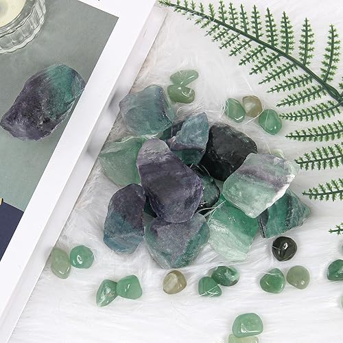 Miniatura 5 de Cristales en bruto de piedra de fluorita a granel de 1.1 lb - Piedras naturales crudas para volar, cabbing, rocas fuentes, decoración, pulido