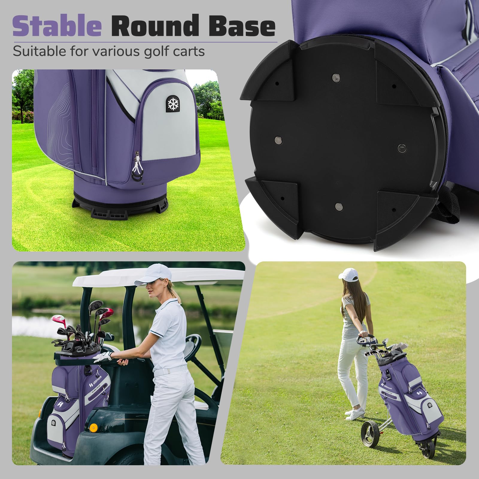 LIFEZEAL Golftasche, Golf Cart Bag mit 14 Trennwänden, Golfschlägertasche mit 11 Taschen, Tragbarer Golfbag mit Gurt, Griffe, Regenschirm-Halterung