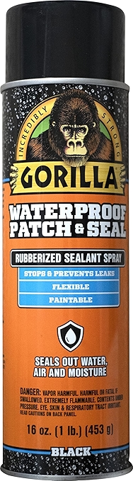 Gorilla 防水补丁和密封喷雾，灵活橡胶涂层，防止漏水，黑色