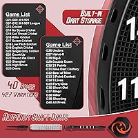 Vista 4 de Tablero de dardos electrónico, juego de diana de punta suave, 40 juegos, 427 variantes, tableros de dardos eléctricos digitales con LED colorido, 6