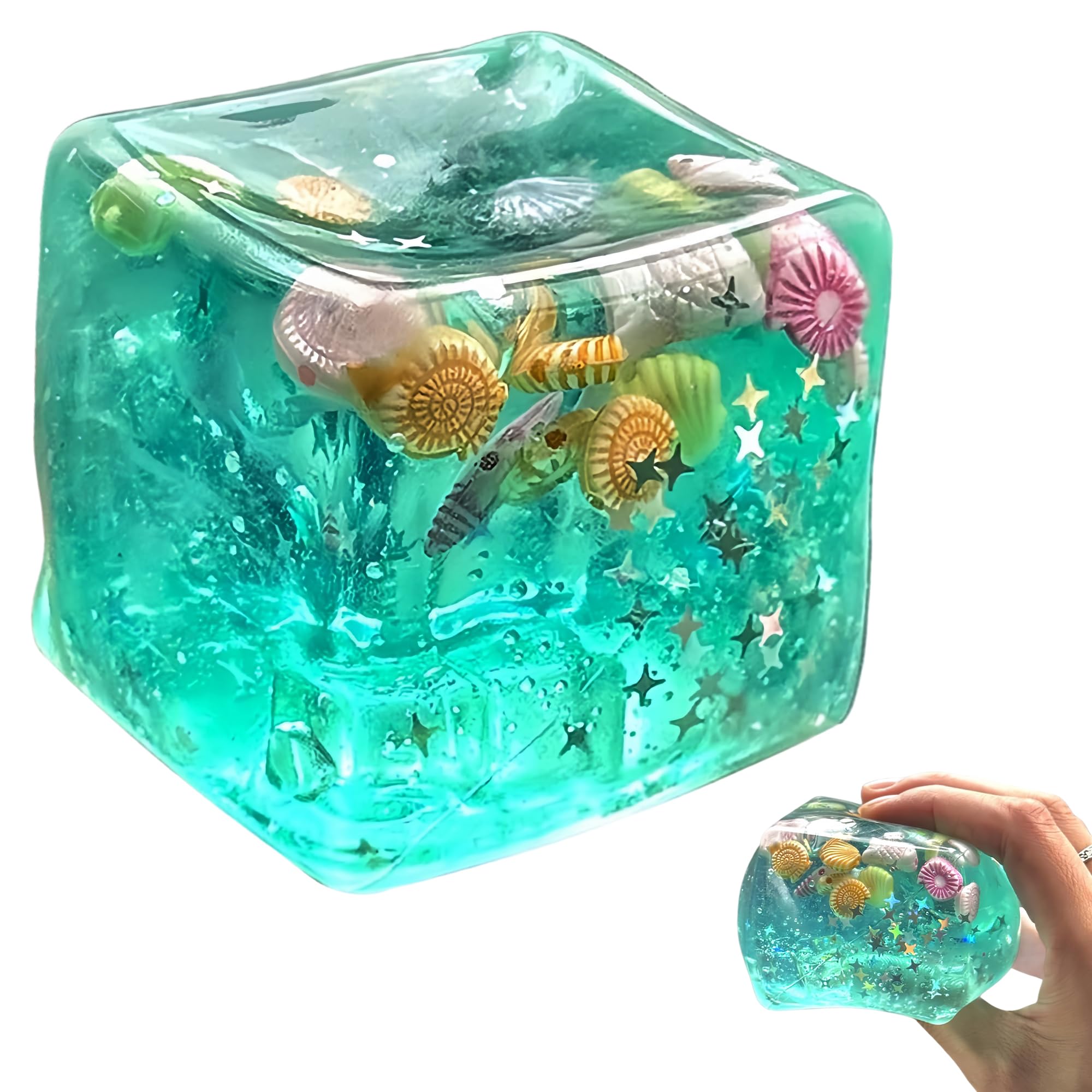 Photo 1 of Cube Squishy Stress Balls, Slow-Rising Sensory Fidget Toys with Sea Shells