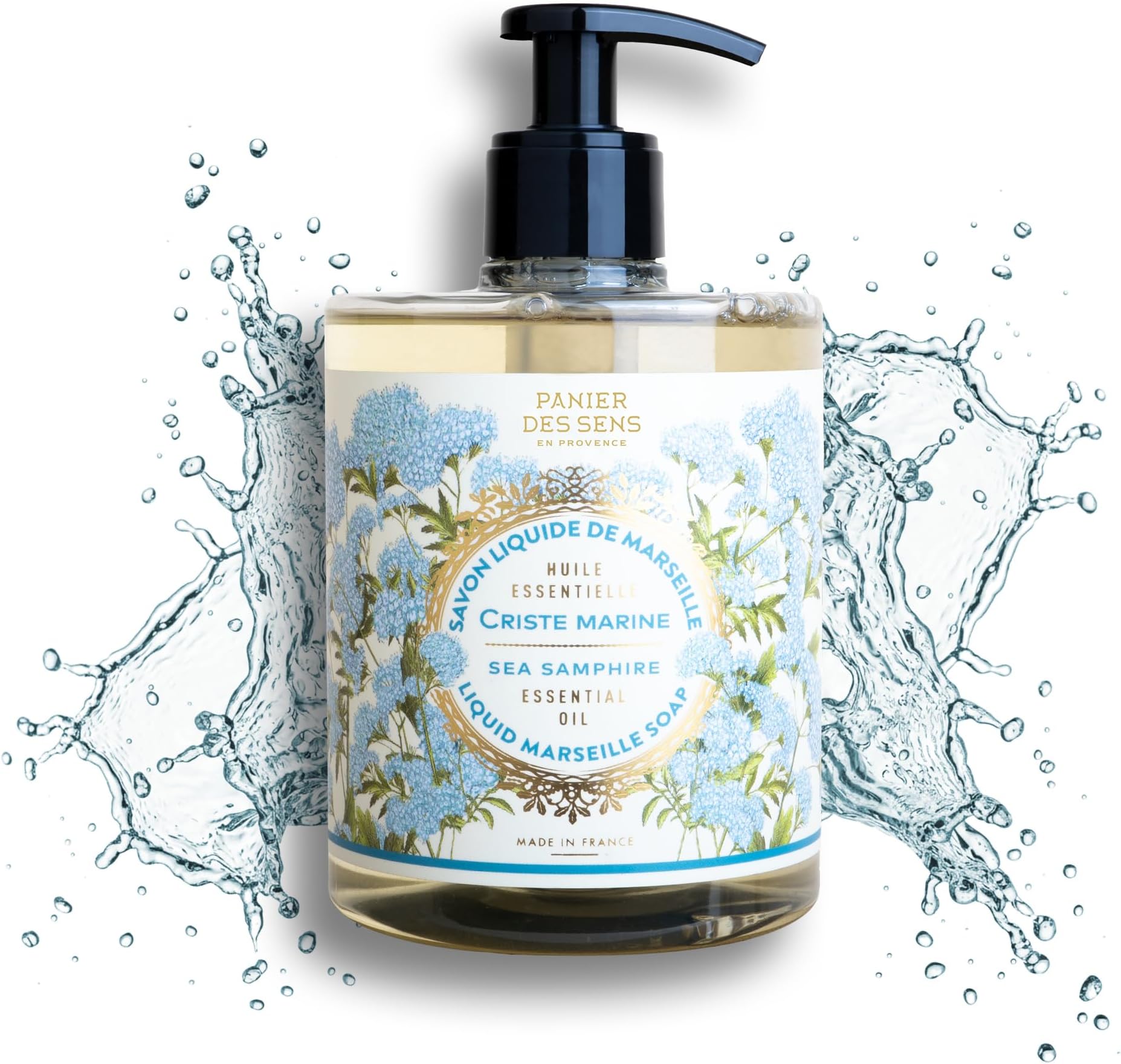 Sea Samphire Liquid Hand Soap – French Savon de Marseille, Natural Hand Wash (97% Ingredients), Gentle & Moisturizing, 16.9 fl oz