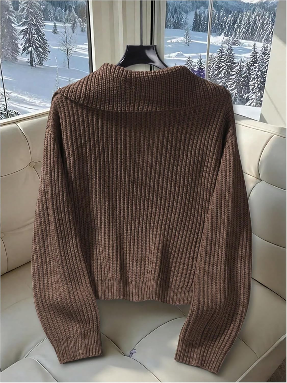 SOLY HUX Women's Zip Up Cardigan Cable Knit Long Sleeve Fall Winter Sweater Coats - Image 2