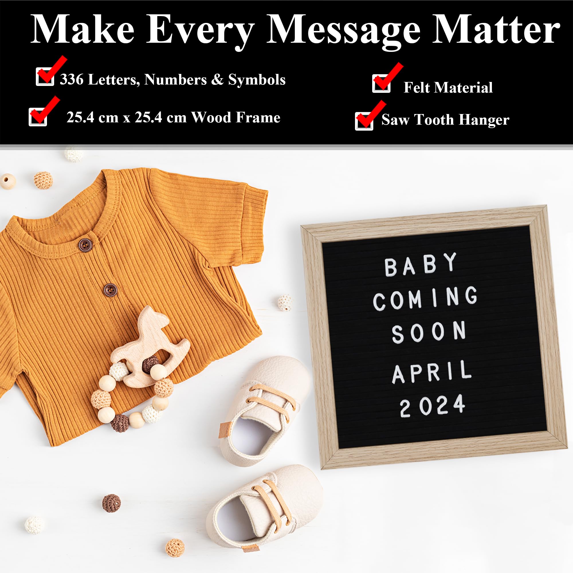 Changeable Letter Board per messaggi con espositore Black