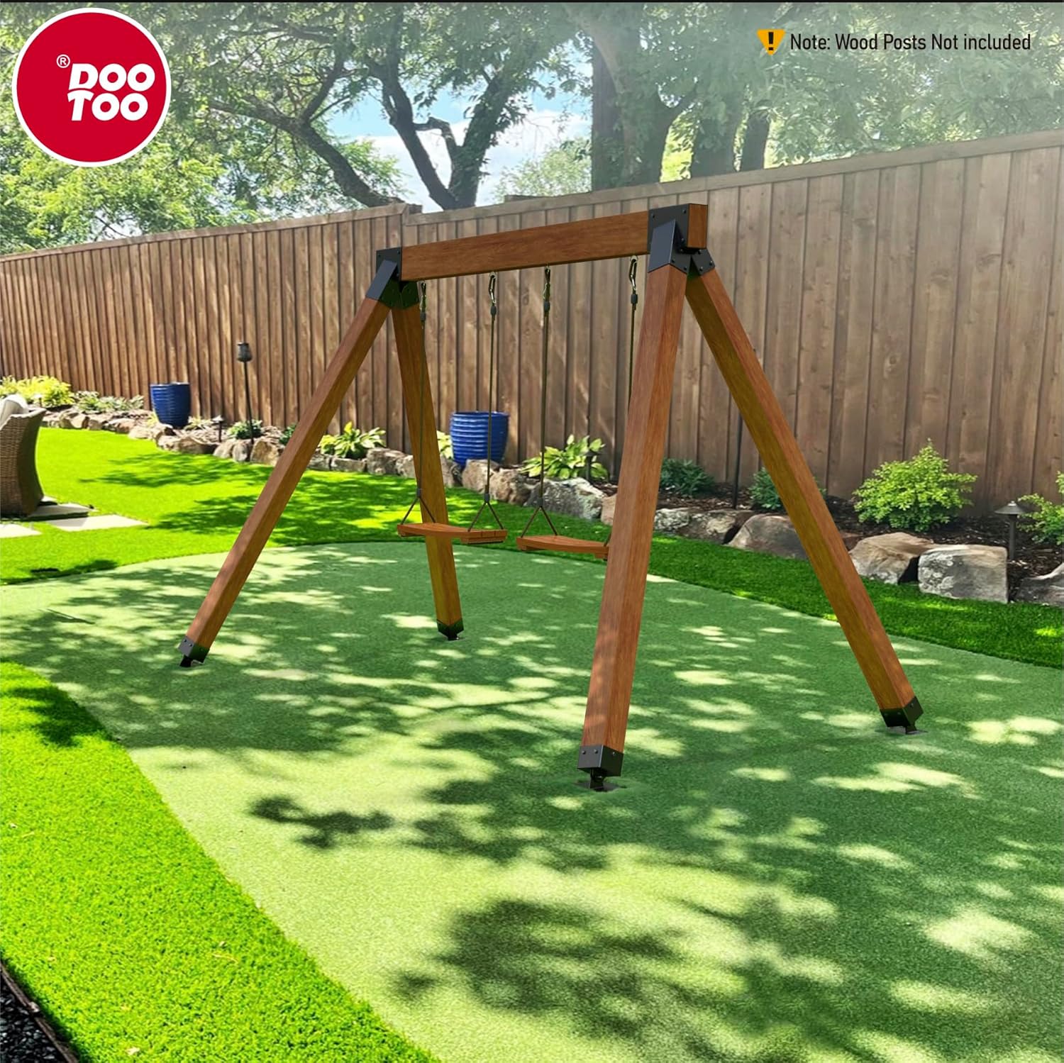 Heavy Duty Swing Set Bracket,2-Pack A Frame Swing Brackets Kit with Mounting Hardware-201 Stainless Steel,for 4"x4" (Actual 3.5"x3.5") Legs & 4"x6" (Actual 3.5"x5.5") Beam (Black)