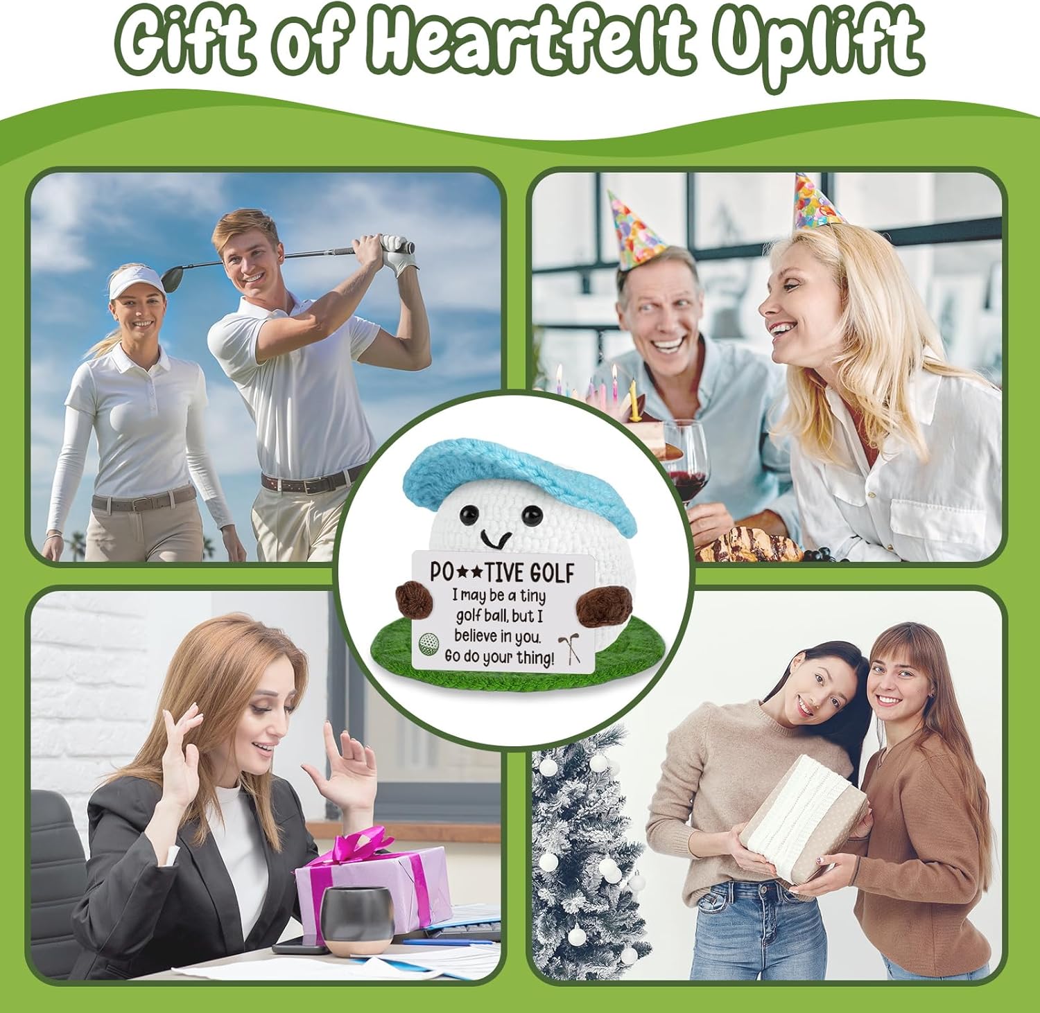 Positive Gifts for Women Men - Crochet Golf, Inspirational Get Well & Self-Encouragement Gift for Golfers Friends Coworkers, Comfort Crochet for Cheer Up, Stress Relief Gifts - Image 9