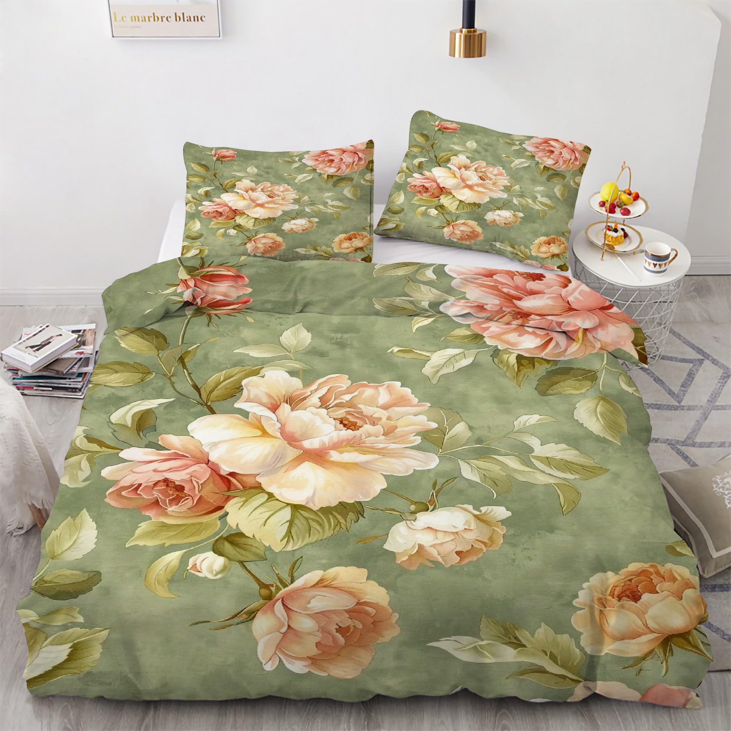 Parure de lit 240 x 260 pivoine pour une ambiance de chambre cocooning