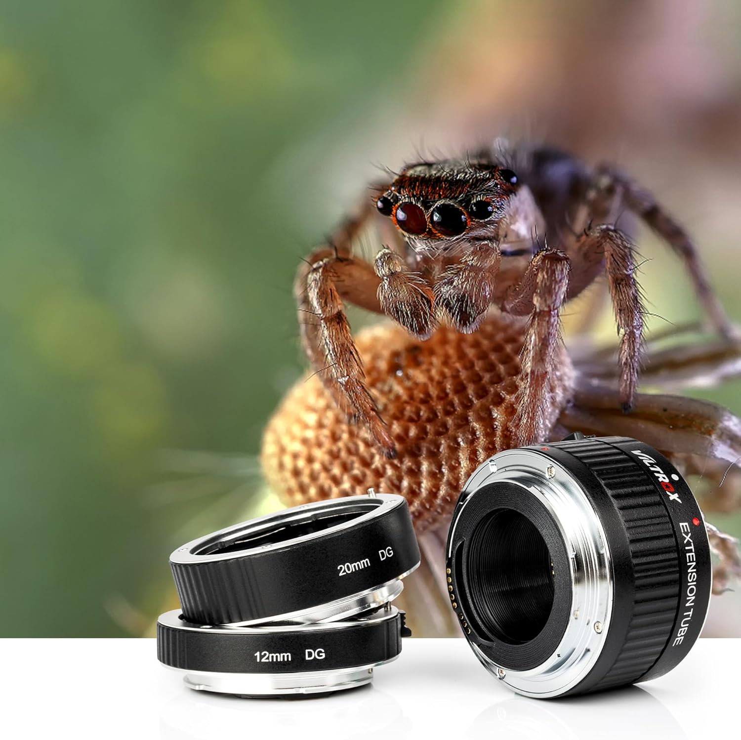 VILTROX DG-C Auto Focus Macro Extension Tube Set Compatible with Canon EF EF-S Lens DSLR Camera 2000D 1300D 800D 600D 400D 200D 90D 70D 50D 30D 10D 7D 6D 5D T7 T6 T5 T4i SL3(12mm 20mm 36mm)