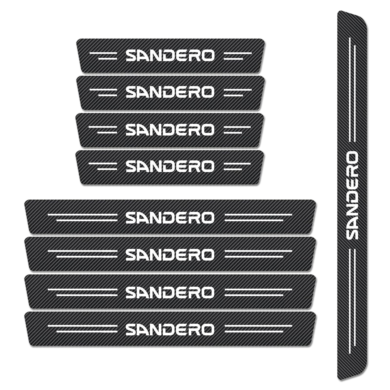 WXH97F Carbon Fiber Scuff Plates for Dacia Sandero 2021-2026