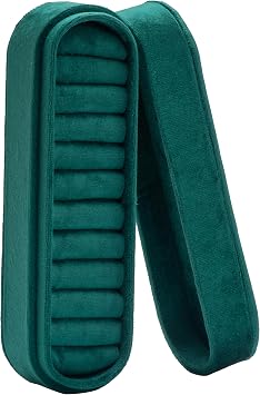 Velvet Small Multiple Ring Box Portable Organizer Display Storage Travel Case Jewelry Earring Holder for Wedding Birthday Christmas Day (Green), PN081 | Travel Case Jewelry Earring Holder for Wedding Birthday Christmas Day (Green)