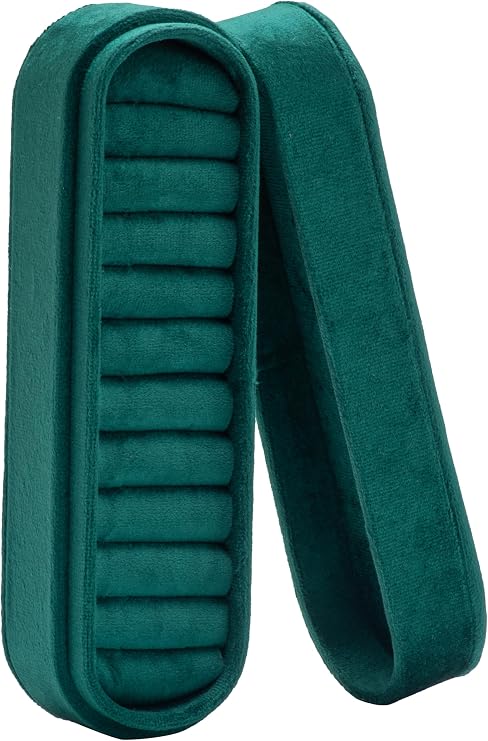 Velvet Small Multiple Ring Box Portable Organizer Display Storage Travel Case Jewelry Earring Holder for Wedding Birthday Christmas Day (Green), PN081 | Travel Case Jewelry Earring Holder for Wedding Birthday Christmas Day (Green)