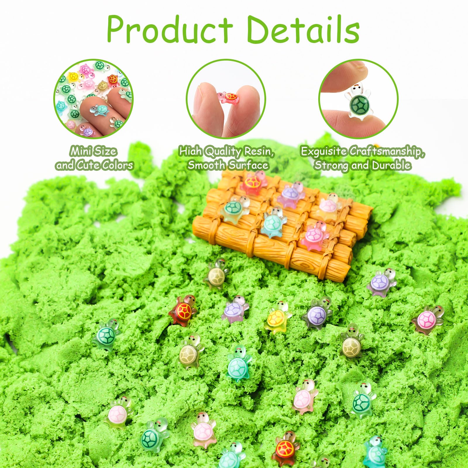 500 Pcs Glow-in-the-Dark Mini Resin Turtles – Tiny Craft Animals For Fairy Gardens, Dollhouses & DIY - View #9