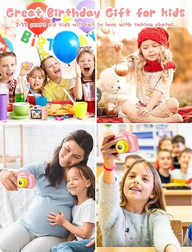 Miniatura 6 de Cámara selfie para niños, cámaras digitales para niños de 3 a 9 años, juguetes al aire libre, grabación de video para niños pequeños de 3, 4, 5, 6,