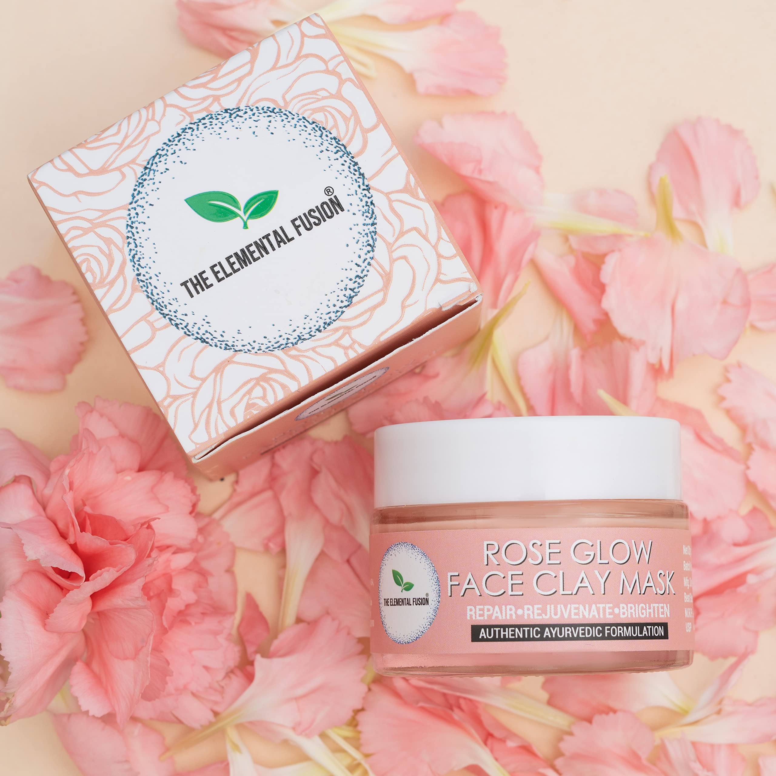 French Pink Glow Detox & Brightening Clay Face Mask with Multani Mitti | For Deep Pore Cleansing, Excess Oil, Blackheads & Whiteheads | Women & Men, All skin types, 50gm