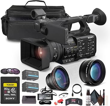 Sony HXR-NX800 4K HDR 1 Sensor NXCAM Camcorder (HXR-NX800) W 80GB CFexpress Card + BP-U35 Battery + Large Case + Telephoto Lens + Card Reader + Filter Kit + Wide Angle Lens + More