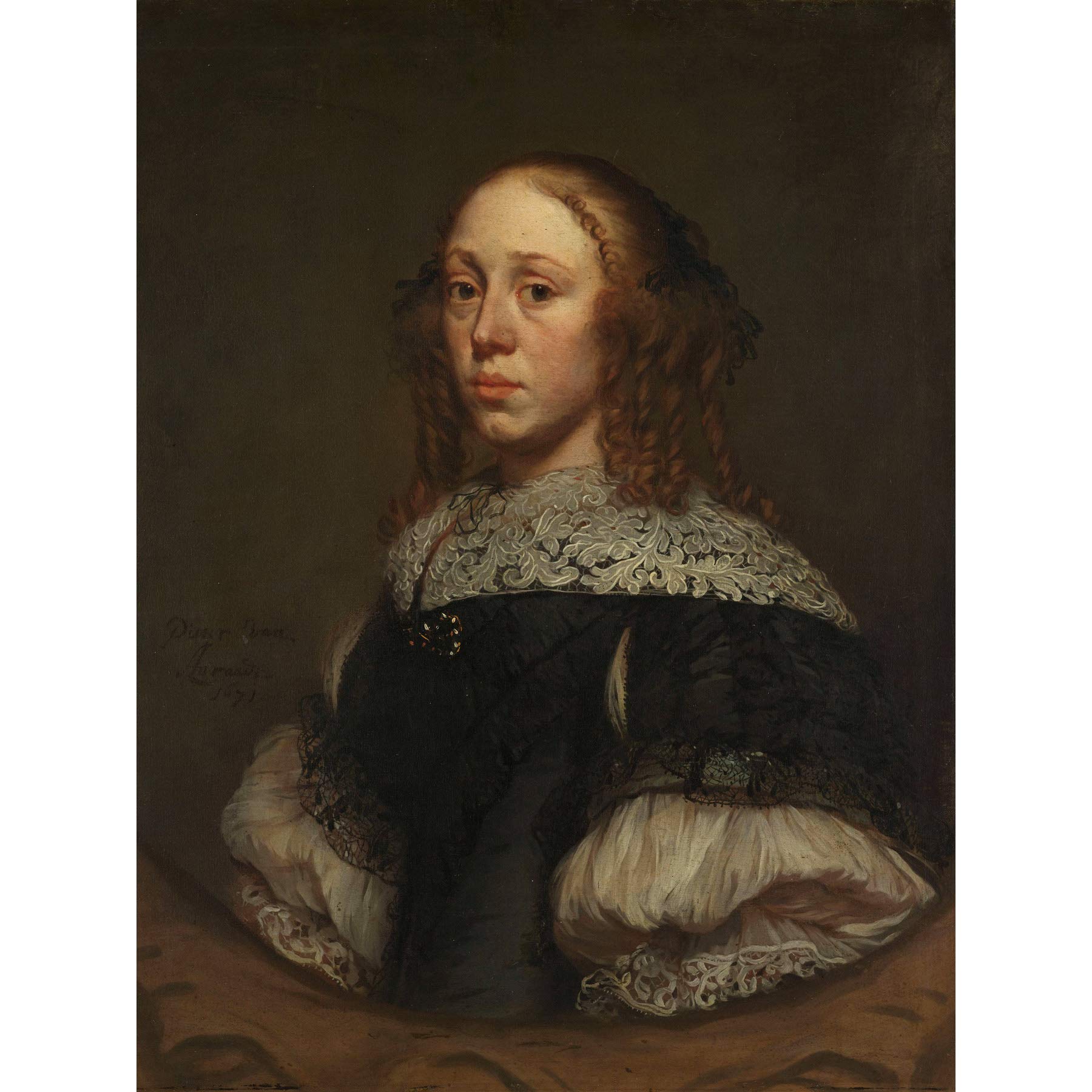 Artery8 Van Anraedt Portrait Of A Woman Painting Large Wall Art Poster Print Thick Paper 18X24 Inch