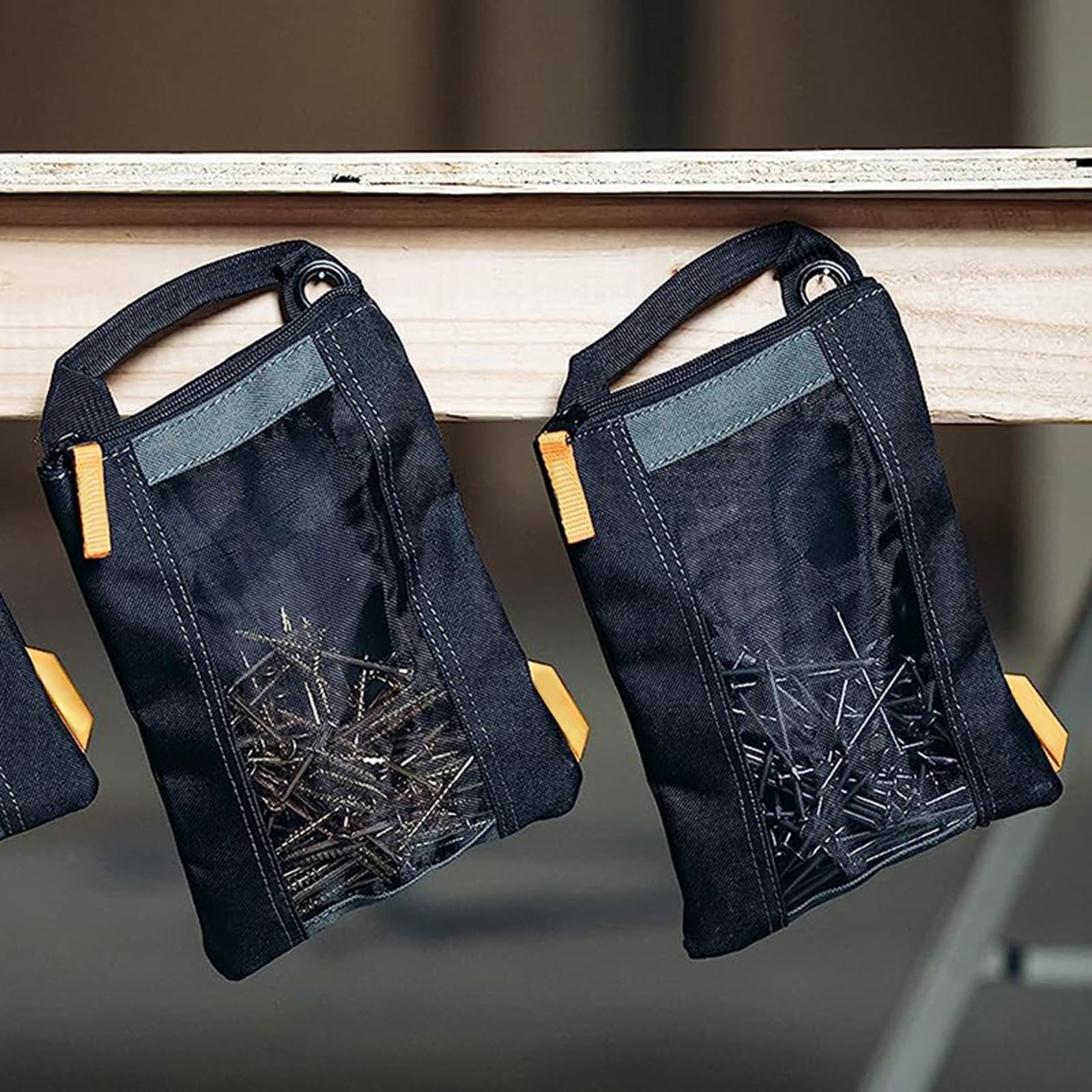 Juego de 3 bolsas organizadoras con cierre fuerte y pernos, tela impermeable y cinturones colgantes para jardinería, conveniencia, bolsa de herramientas con múltiples bolsillos