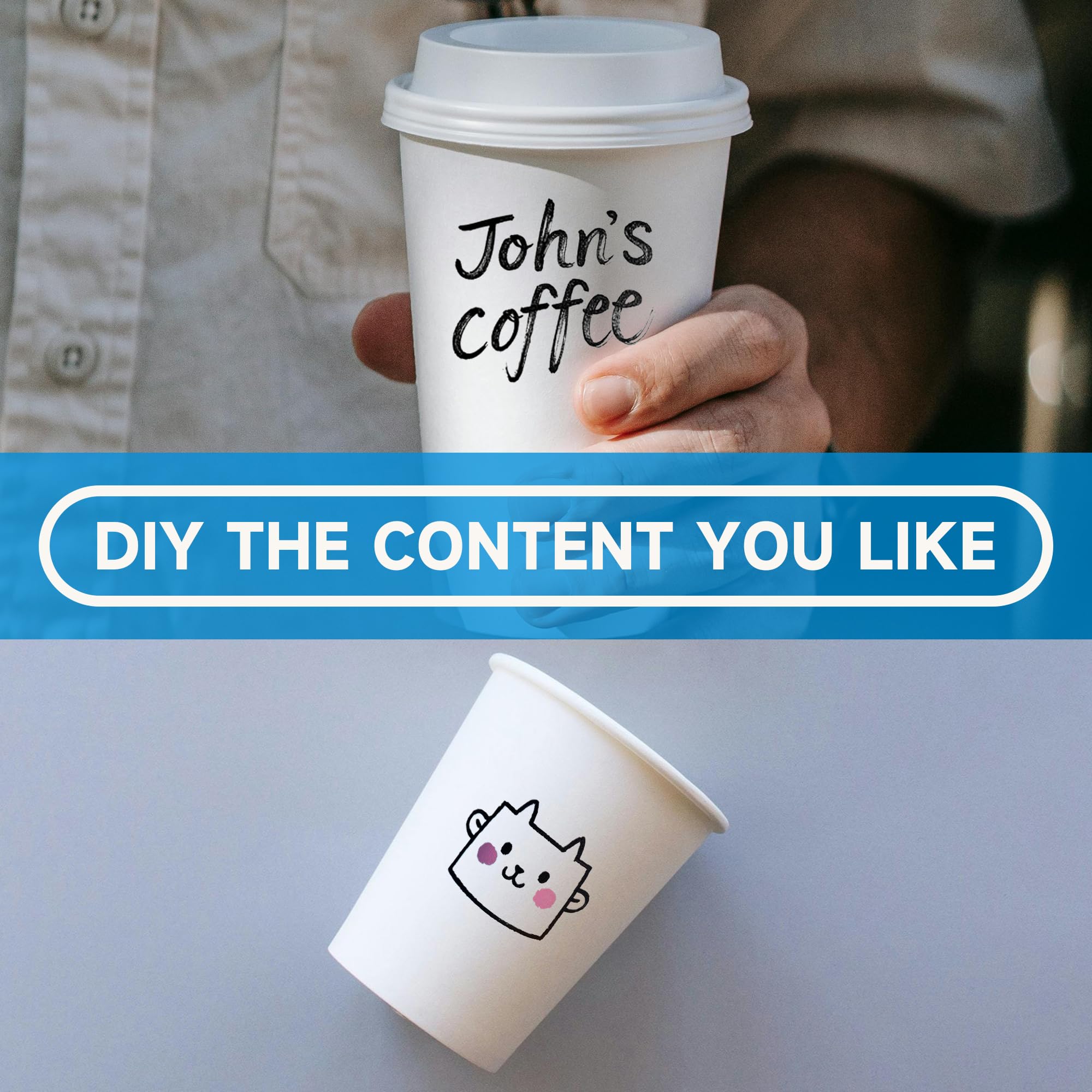 Gobelets En Carton Pour Boissons Chaudes - 10 Cl - Sachet De 80 Pas