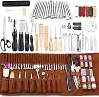 Kit Lavorazione Pelle Wamkon 72 Pezzi - Per Cucito, Intaglio E Punzonatura