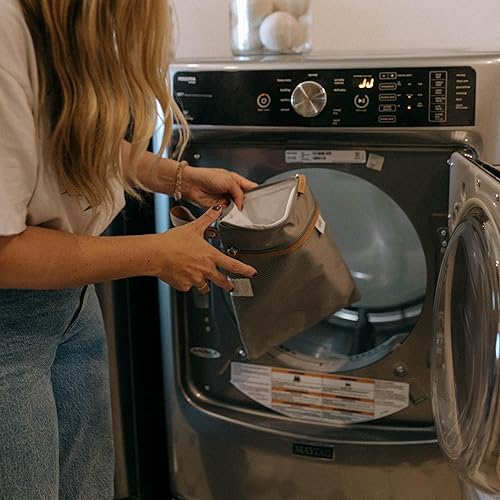 Miniatura 5 de Parker - Bolsa de tela para pañales para bebé, bolsa impermeable reutilizable con organizador de malla y bolsillo con cremallera, elegante, lavable