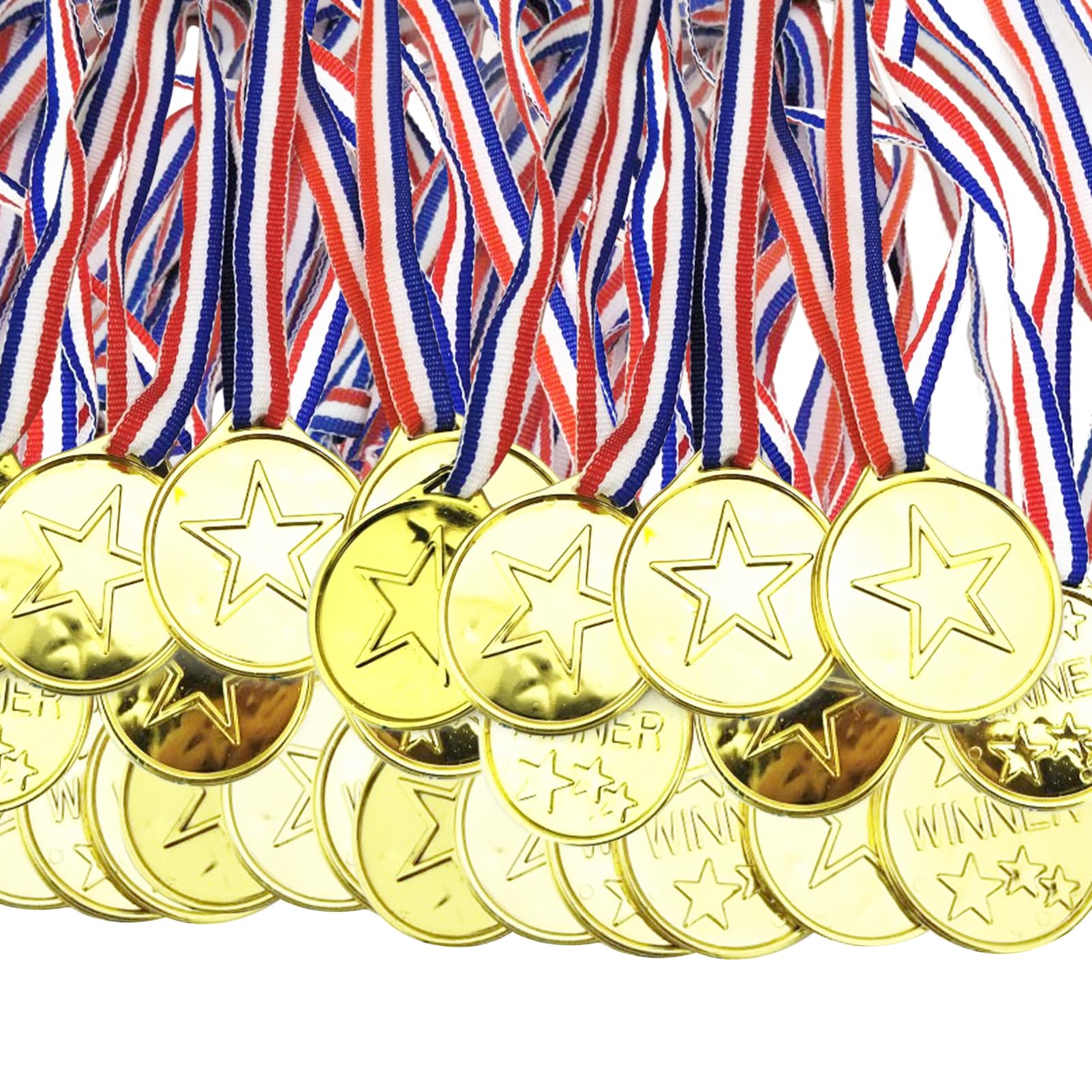 HOMURY Medaglie d'oro per bambini, 100 pezzi vincitori medaglie d'oro, medaglie vincitori dorate, medaglie vincitori dorate per bambini