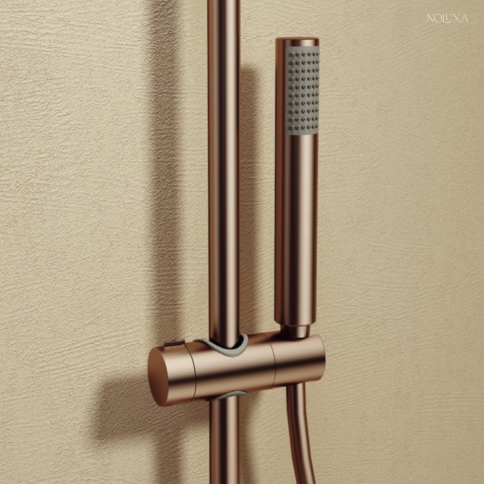 IMEX - Barra de Ducha Pared 65cm Níquel Cepillado | Barra de Acero Inoxidable S.304 Redonda con Soporte para Alcachofa de Ducha Ajustable | Recambio Original IMEX