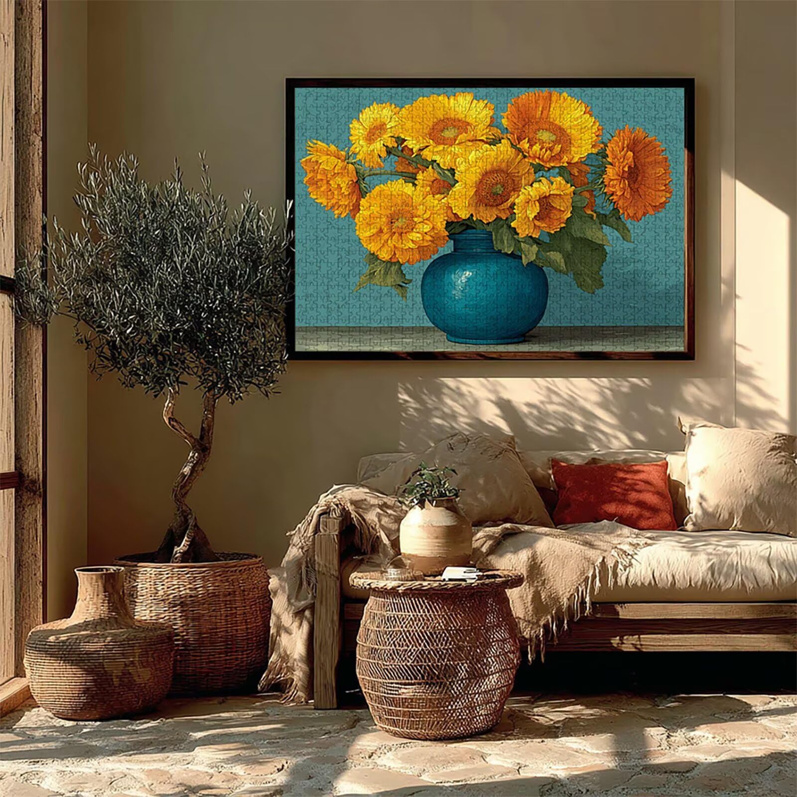 Puzzle Arte con Scatola Flower, Vaso Puzzle Legno 5000 Pezzi Adulti 156x105cm, Attività di Intrattenimento ad Alta Difficoltà, DIY Classici Gioco, Jigsaw Per Tutta La Famiglia, Estate Regalo, 0-2318