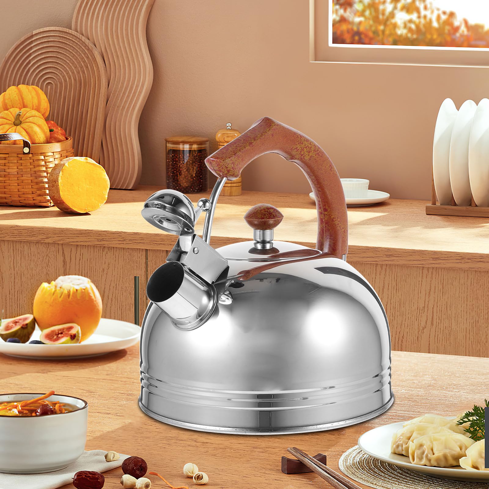 3l Hervidor Silbante de Acero Inoxidable para Cocina y Restaurante