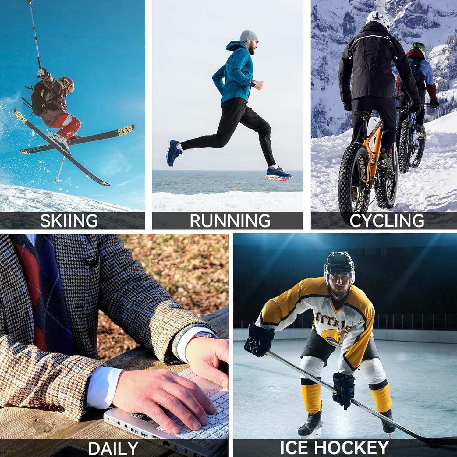 Mens Thermal Base Layer Set, Fleece Lined Underwear Compression Long Johns - Image 6