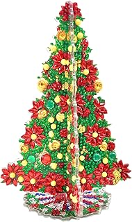 LOMSIOY Tabletop Diamond Art Painting Ornaments, Christmas Tree Easy to Assemble Desktop Decor, Xams Acrylic Home Stand Up Gem Painting Craft Table Decoration, Special Shape Rhinestone for Home Office