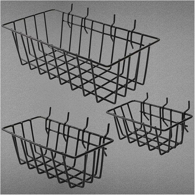 3PC Pegboard Basket, Pegboard Basket Set for Tools, 1/8 and 1/4 inch