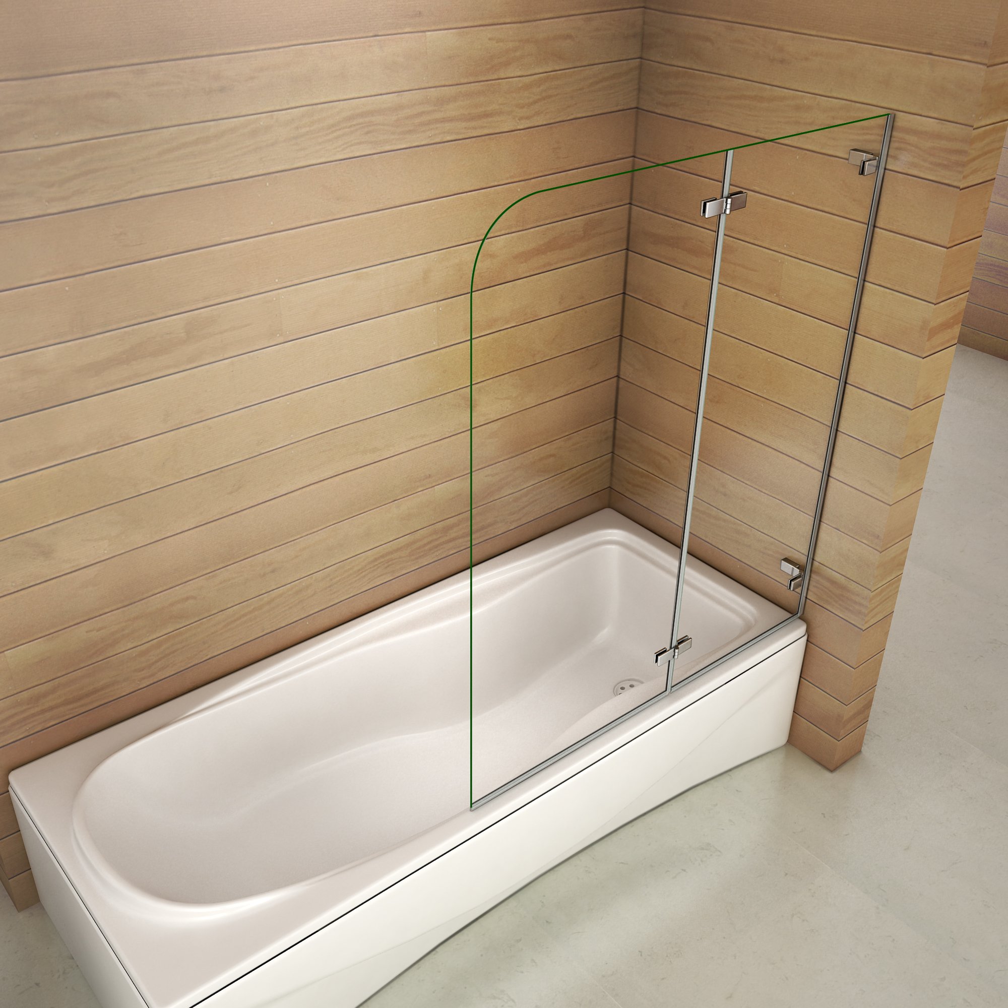 Biombo de Bañera Abatible, Mampara Panel Bañera 110x140cm