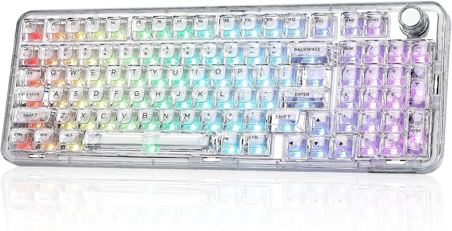 【新色】YUNZII X98 メカニカルゲーミングキーボード ホワイト 新品 Amazon | YUNZII X98 QMK/VIA対応 ワイヤレス メカニカルゲーミング