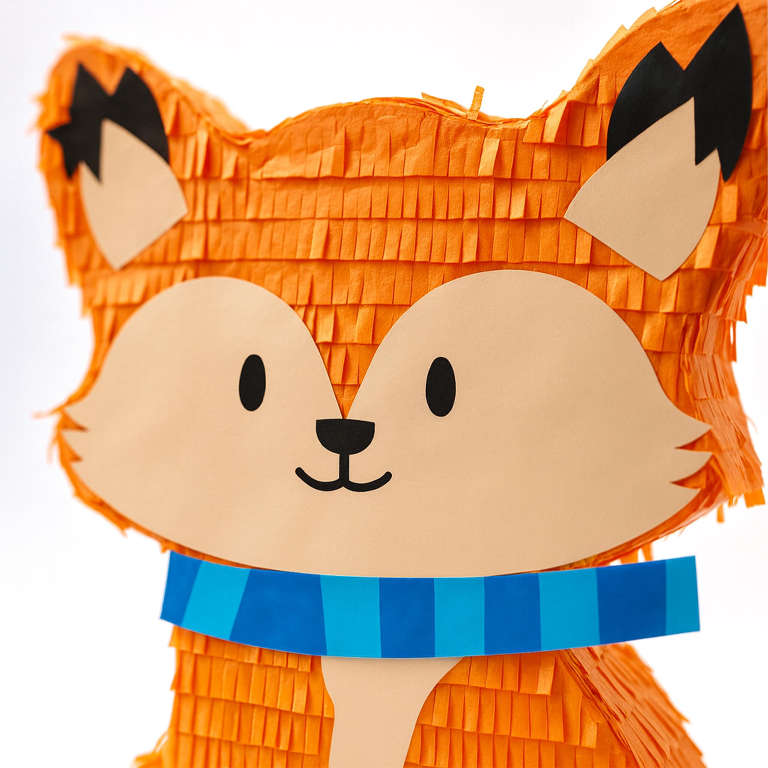 Relaxdays Pinata Volpe, con Bastone e Maschera, Pinata Bambini, Compleanni, da riempire, HxLxP: 45x31x9 cm, Multicolore.