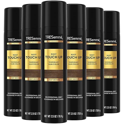 TRESemmé Spray de retoque de raíz marrón claro, color temporal para el cabello para viajes, para mujeres y hombres, 2.5 onzas (paquete de 6)