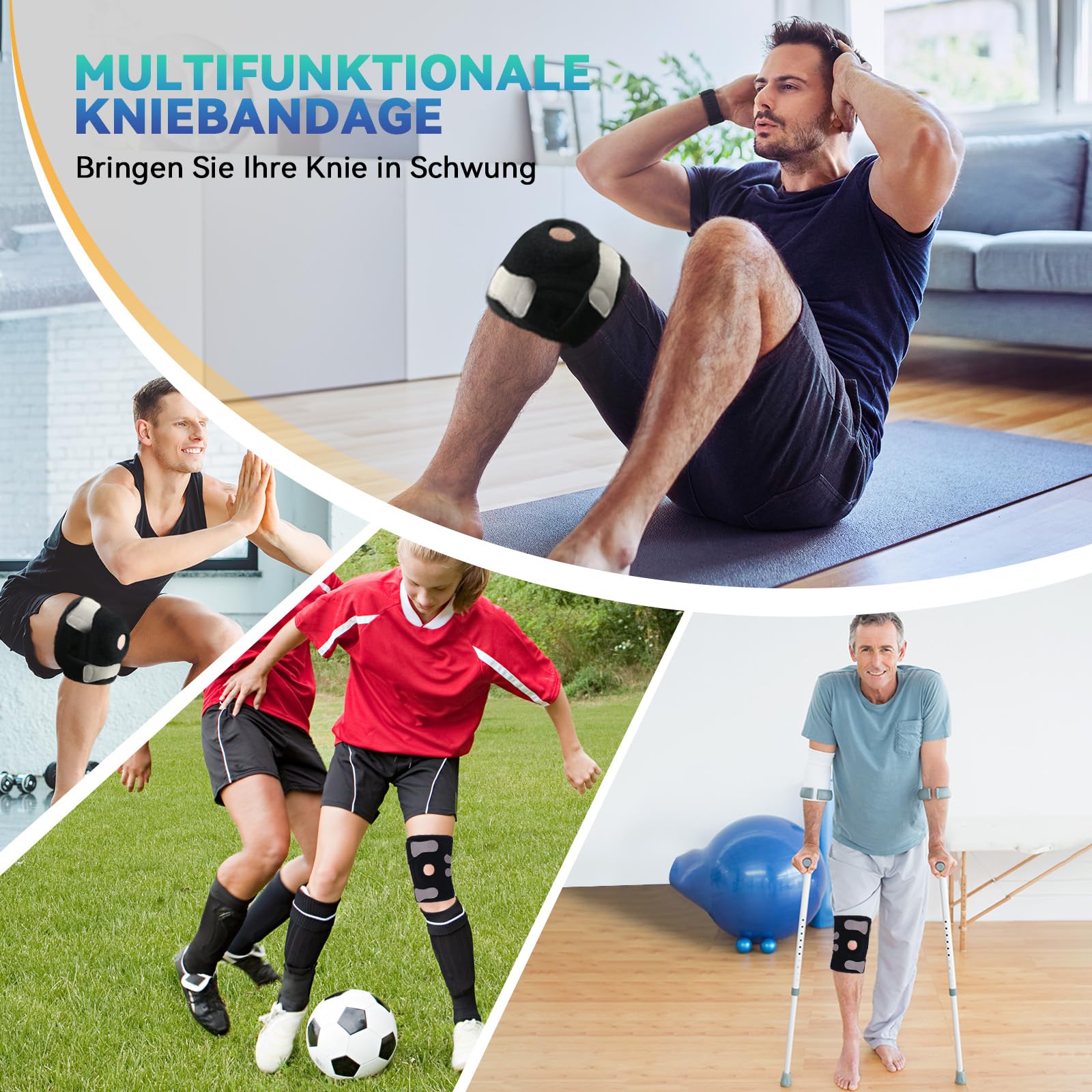 Rutschfeste Kniebandage Mit Seitenstabilisatoren – Verstellbar, Atmungsaktiv, Ideal Für Sport & Alltag Rutschfeste Kniebandage Mit Seitenstabilisatoren – Verstellbar, Atmungsaktiv, Ideal Für Sport & Alltag