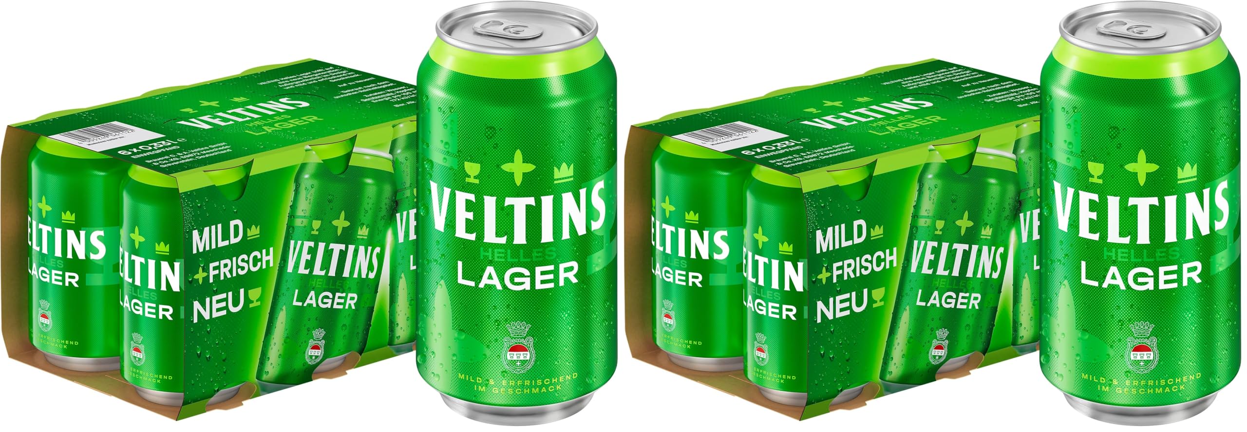 VELTINS Helles Lager, EINWEG (6 x 0.33 l Dose) (Packung mit 2)