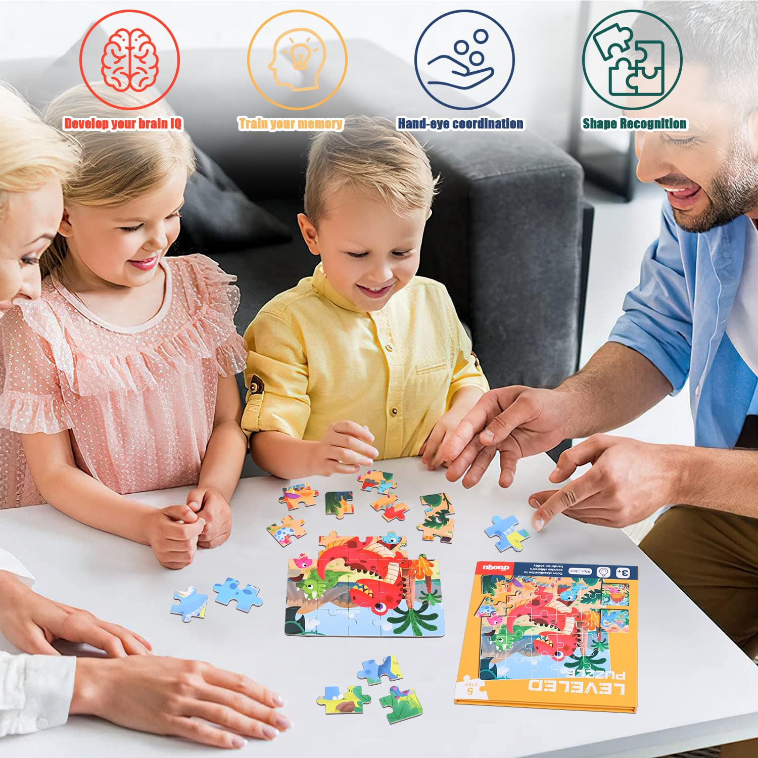 Magnetisches Dino-Puzzle Für Kinder Ab 2–4 Jahre – 25–30–42 Teile, Faltbar & Reisefreundlich