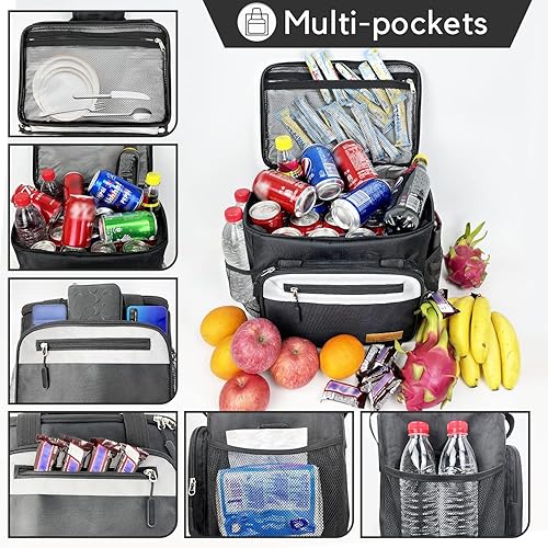 Miniatura 4 de Nukuaaot Bolsa térmica grande de 40 latas, hielera de hielo para hombres, hielera de lados suaves, aislada a prueba de fugas, enfriador de