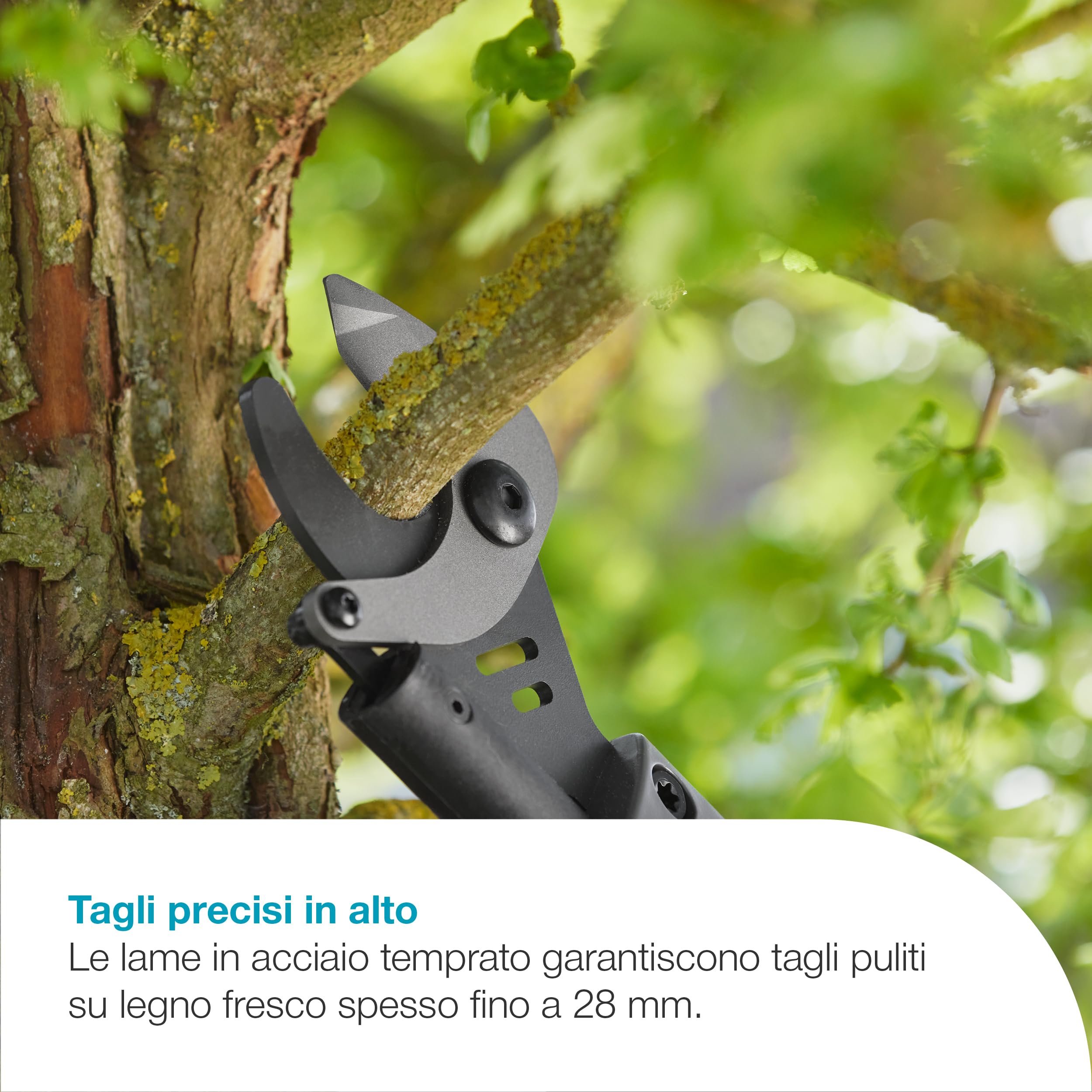 Gardena Troncarami A Batteria EasyCut 110/18V P4A Solo: Taglio senza sforzo, Fino a 2,5 m di distanza, Leggero, Lame in acciaio, Senza fili (14772-55)