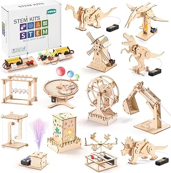 STEM Kits for Kids, Dinosaur Building Kits for Boys 8-12, Science Experiment Projects Wood Crafts for Girls to Build, 3D Wooden Puzzles Woodworking Model Stem Toys for Age 6 7 8 9 10 11 12 14 +