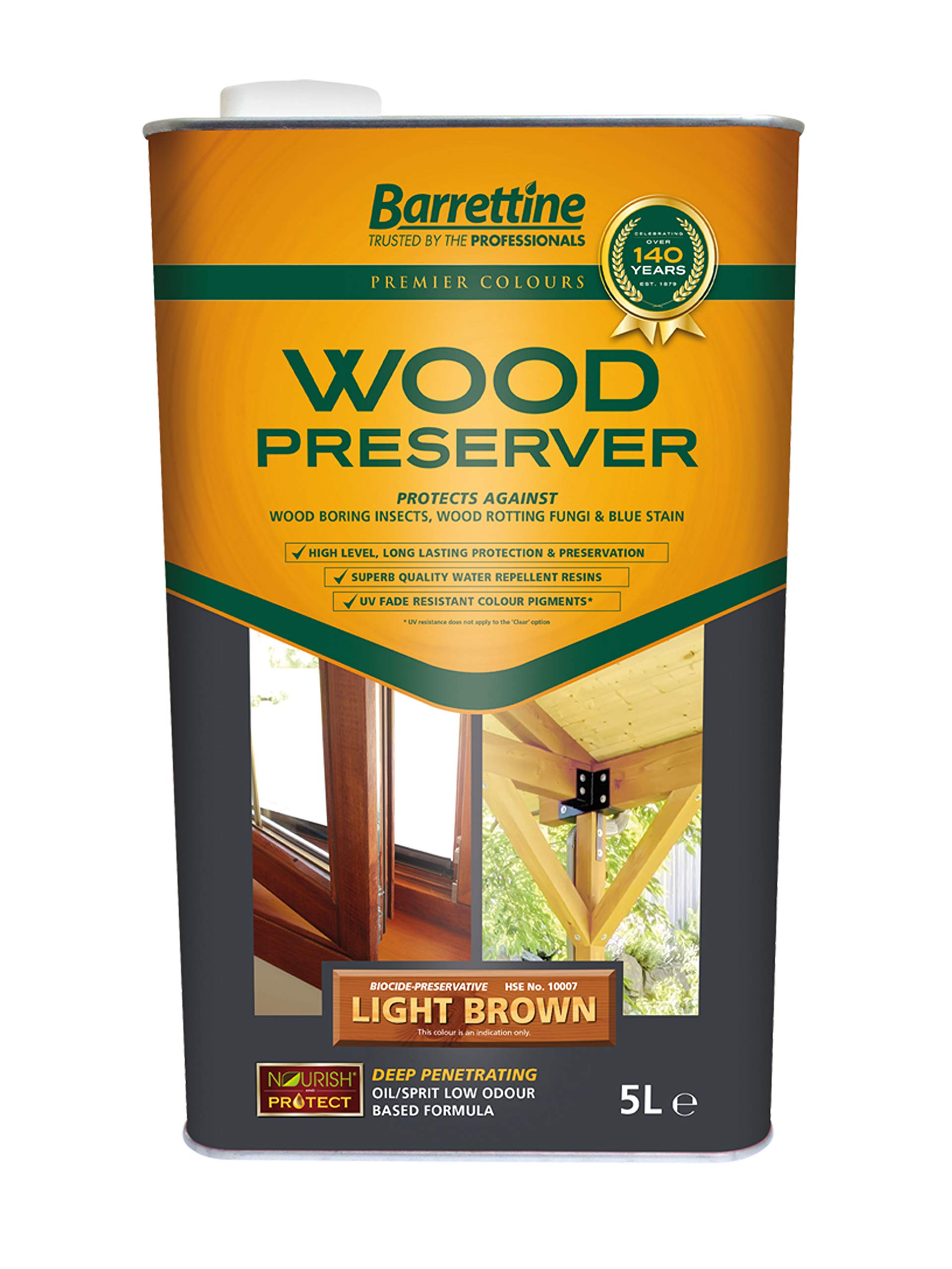Barrettine Brown Wood Preserver 5L Light